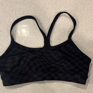 ALO Yoga Black Patterned Sports Bra